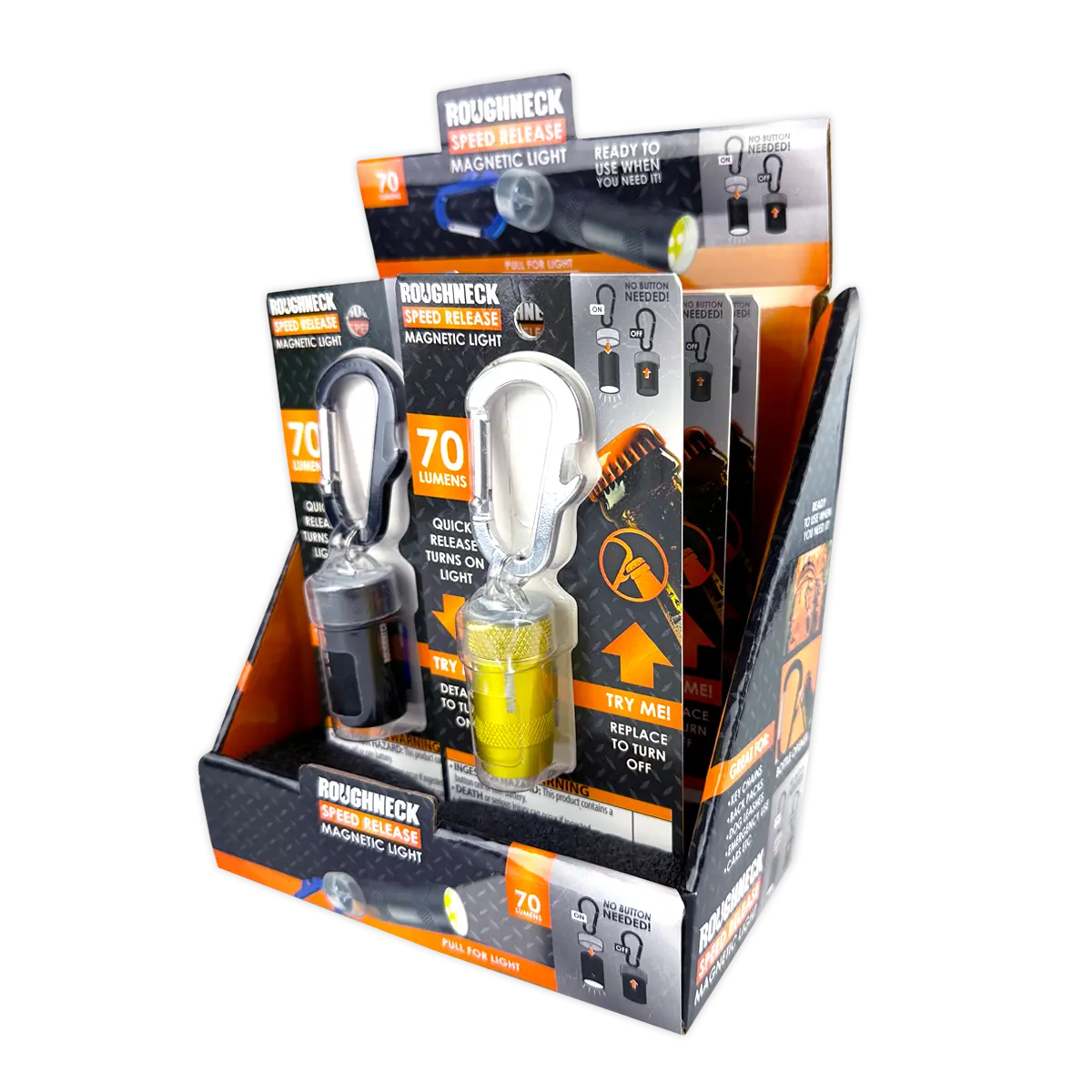 Speed Release Magnetic Light - 6 Pieces Per Retail Ready Display 25323 ROUGHNECK