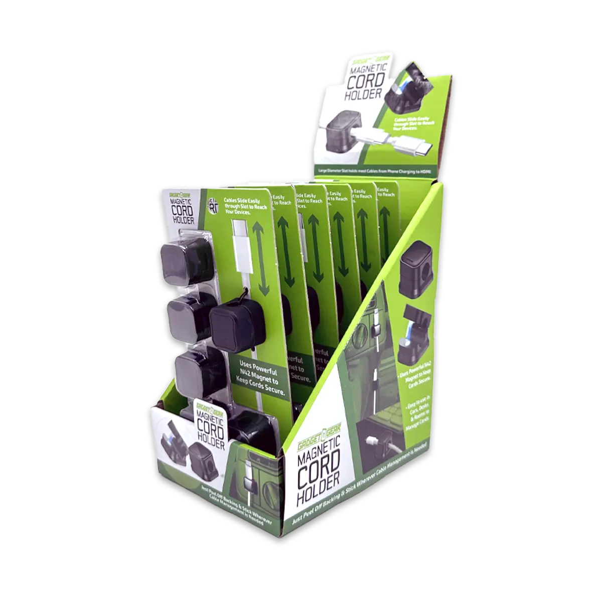 Magnetic Cord Holder 6 Pack Set - 6 Pieces Per Retail Ready Display 25374 GADGET GEAR