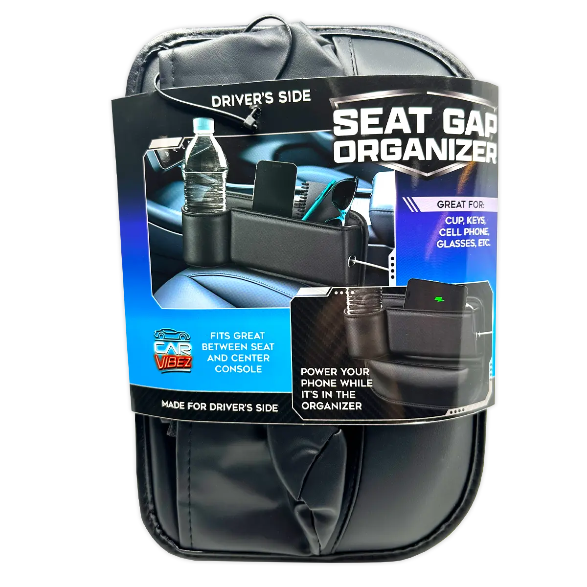 Seat Gap Filler Car Organizer - 6 Pieces Per Retail Ready Display 25804 CAR VIBEZ