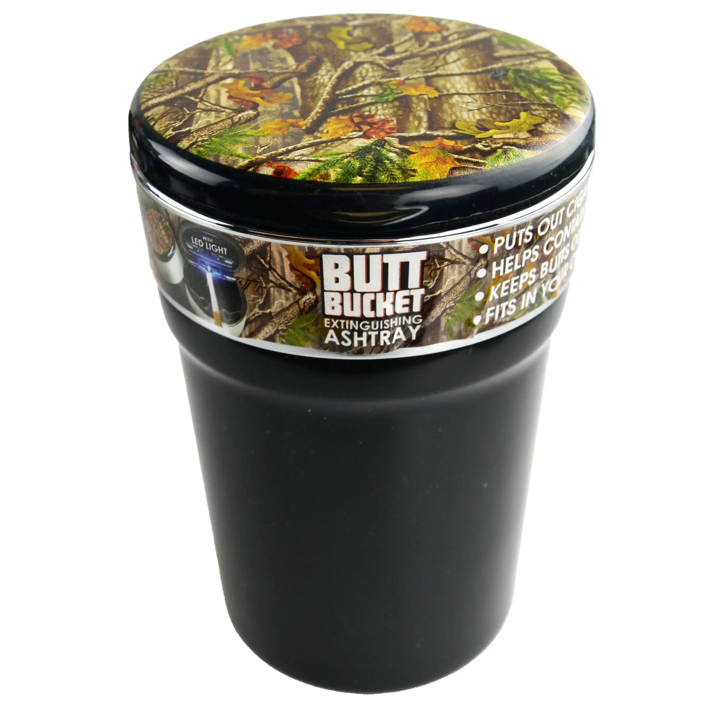 Printed Lid Camo Butt Bucket Ashtray with LED Light - 6 Pieces Per Retail Ready Display 40230 SMOKEZILLA