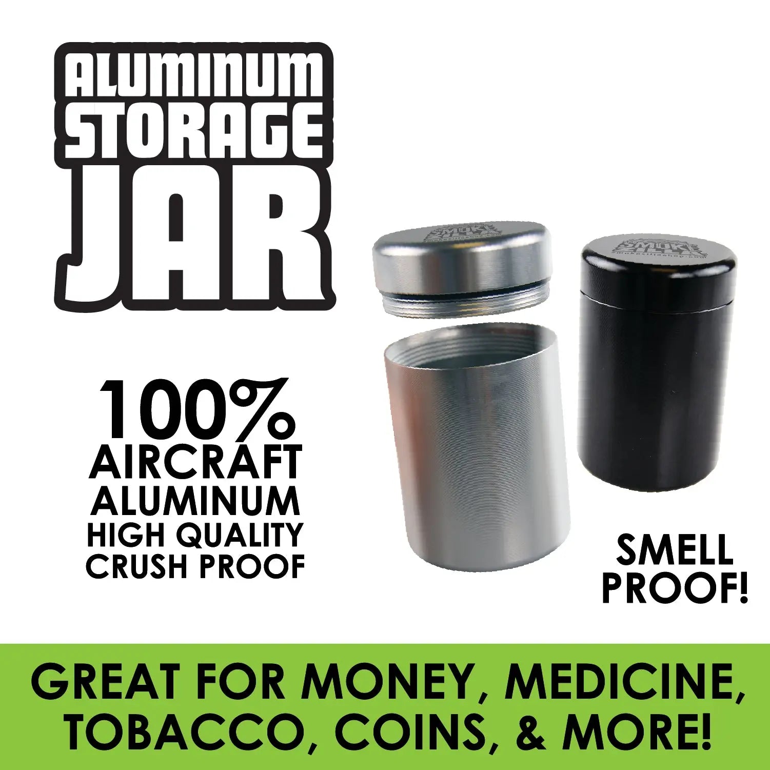 Smell Proof Metal Storage Jar - 4 Pieces Per Retail Ready Display 41406 SMOKEZILLA