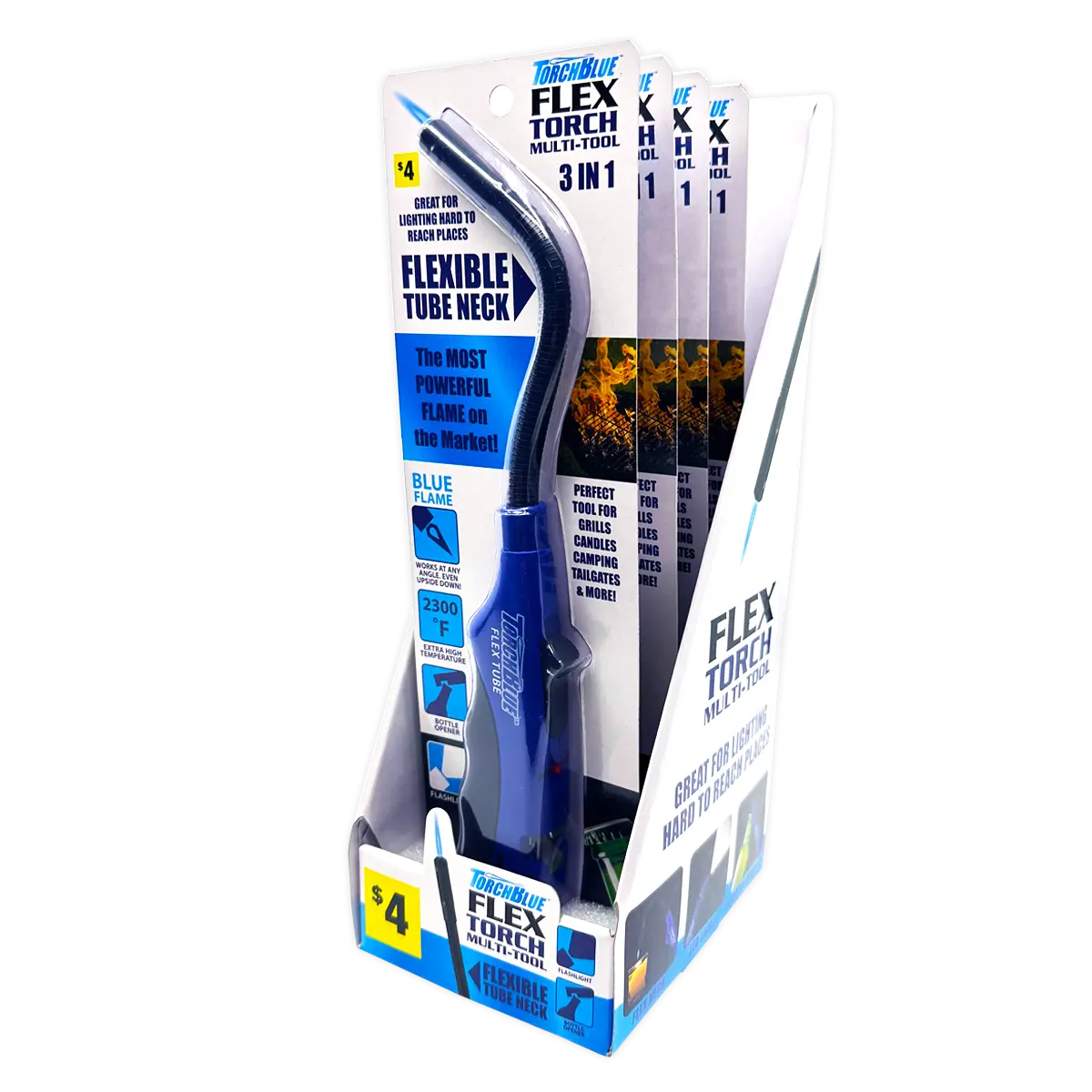 Flex Torch Multi-Tool Stick Lighter - 4 Pieces Per Retail Ready Display 41519 TORCH BLUE