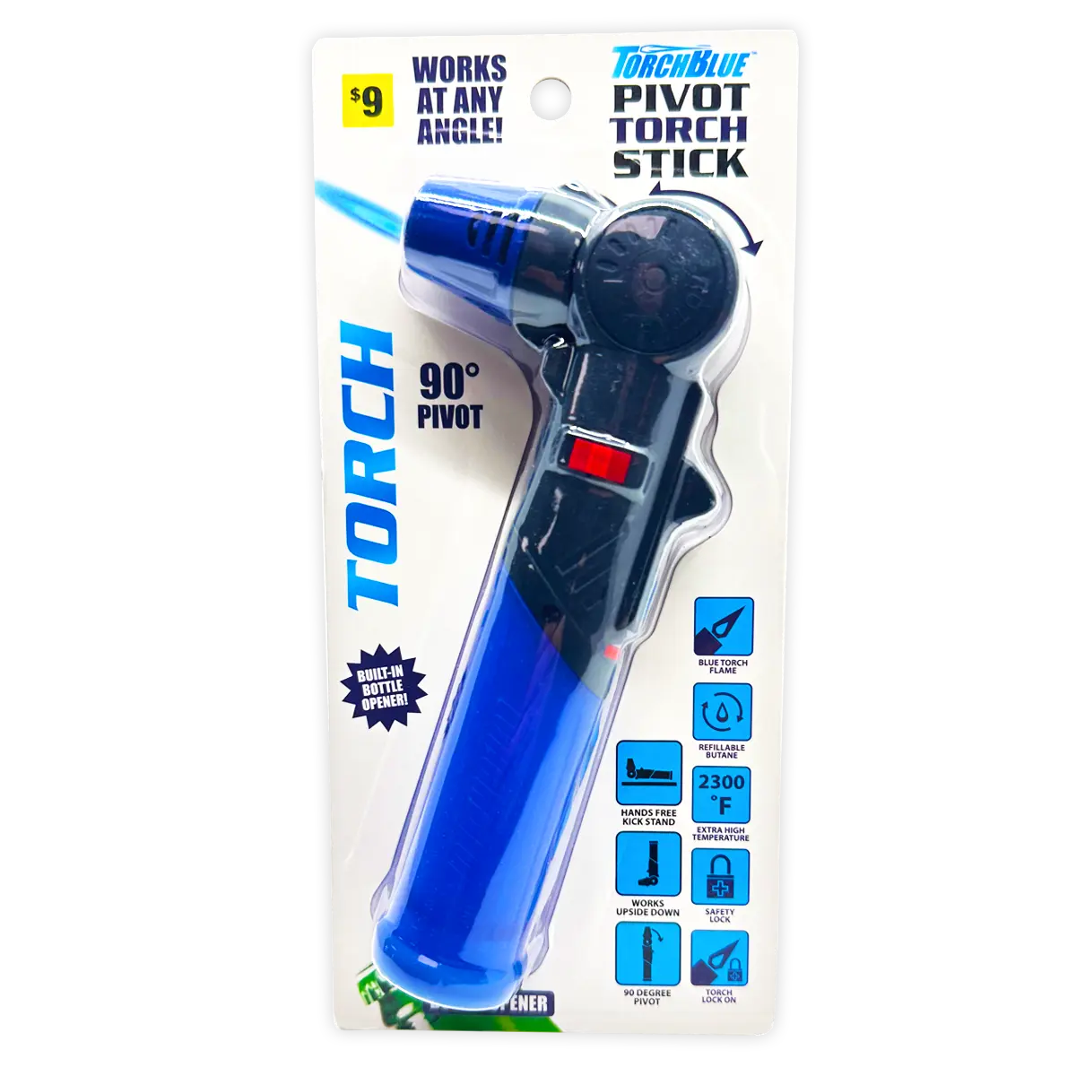 Pivot Torch Stick Lighter - 4 Pieces Per Retail Ready Display 41522 TORCH BLUE