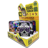 Sugar Skull Dual Torch Lighter - 9 Pieces Per Retail Ready Display 41582