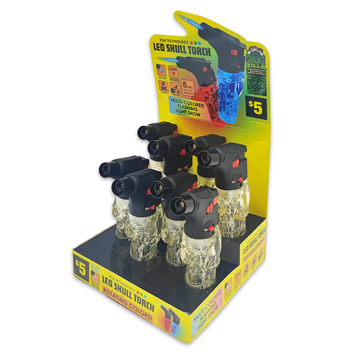 Molded Skull Light-Up XXL Torch Lighter - 8 Pieces Per Retail Ready Display 41656 SMOKEZILLA