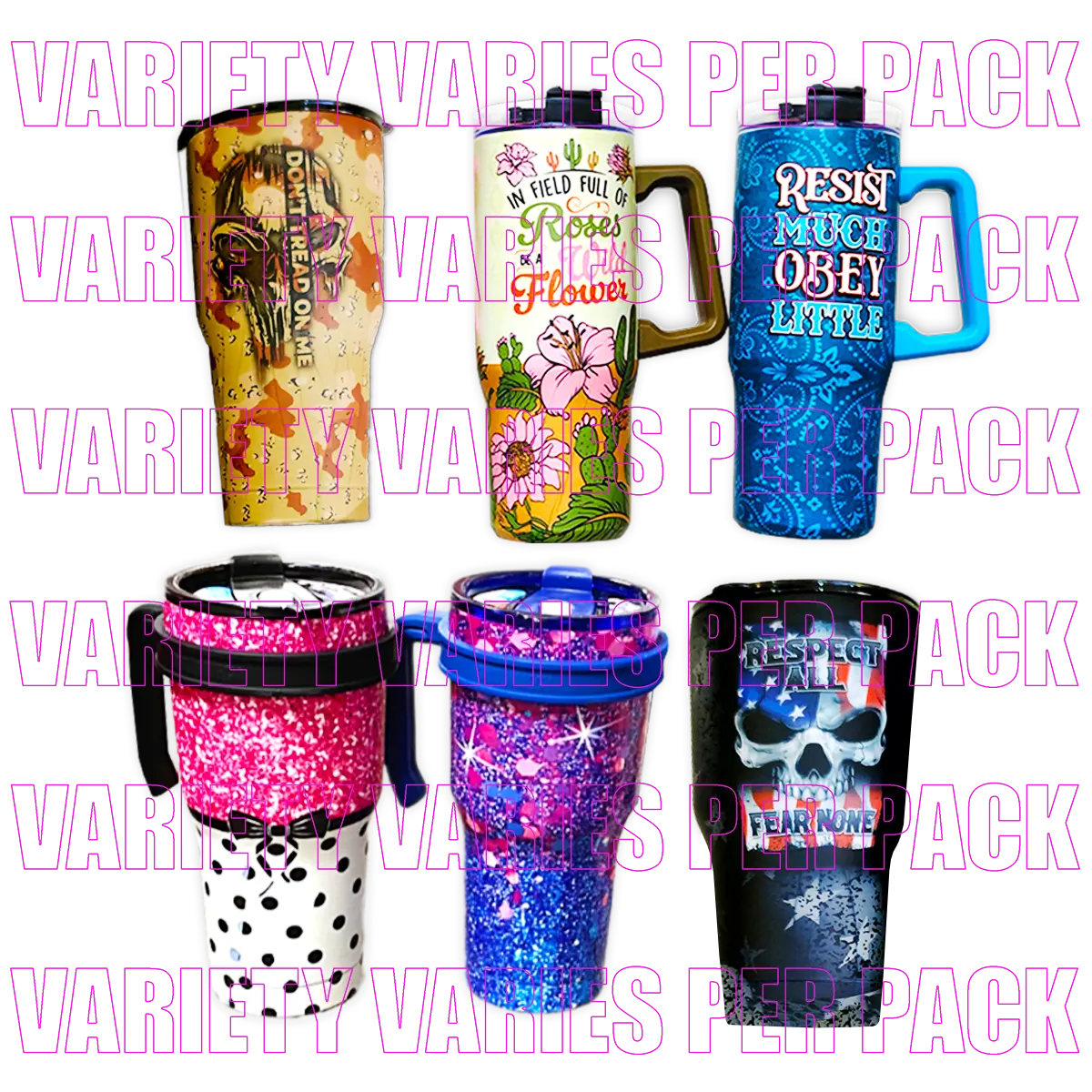 Variety Of Insulated Stainless-Steel Cups - 6 Pieces Per Pack 41689 NOVELTY INC