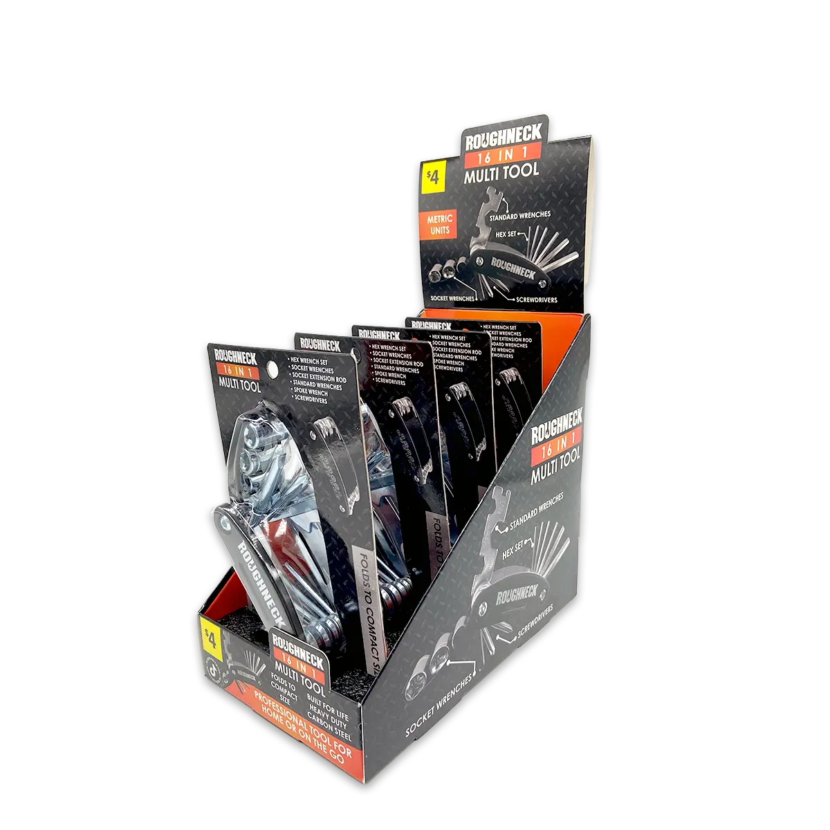 Multi-Tool 16-in-1 Travel - 4 Pieces Per Retail Ready Display 41719 ROUGHNECK