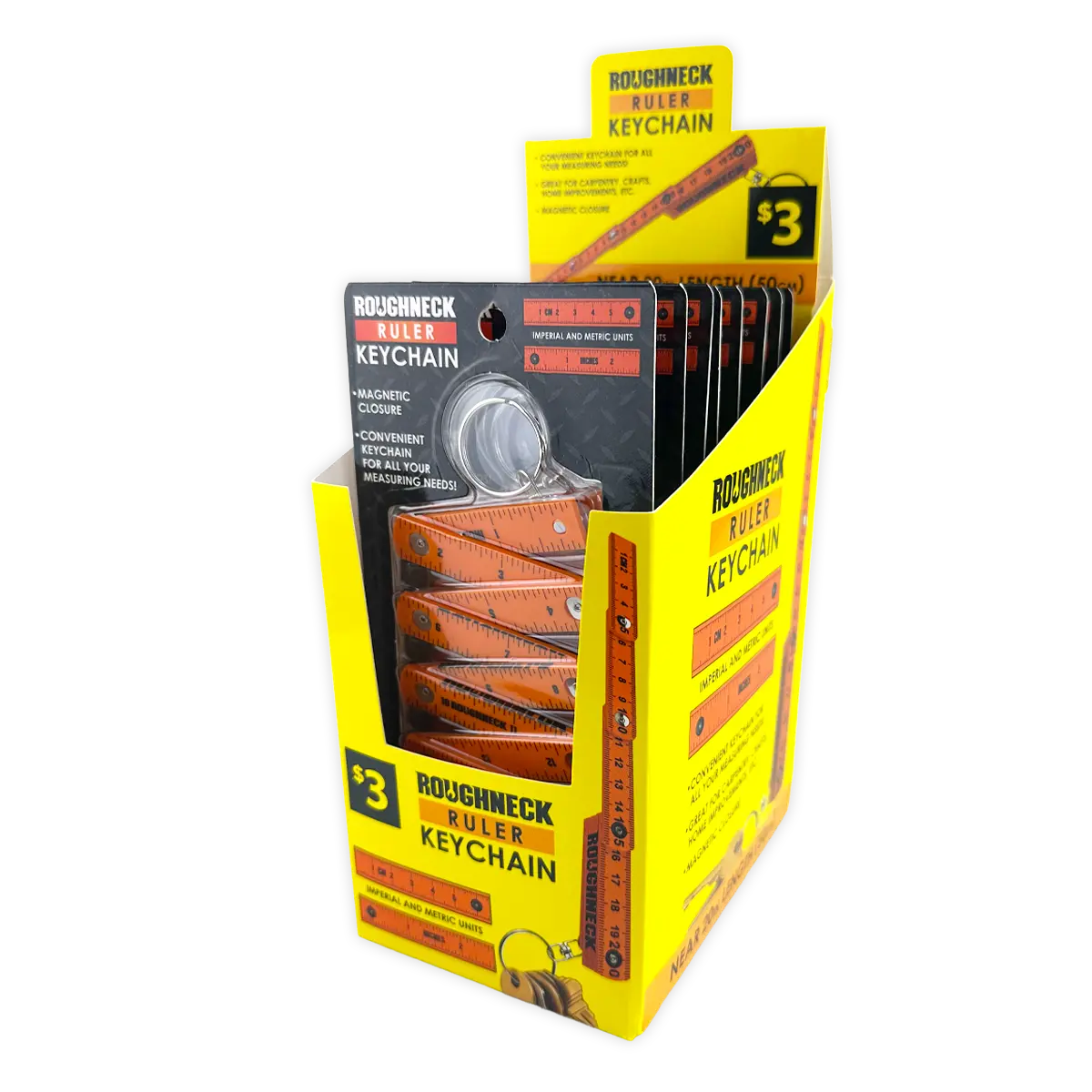 Roughneck Ruler Keychain - 8 Pieces Per Retail Ready Display 41768 ROUGHNECK