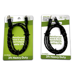 Charging Cable Reinforced Assortment 3FT 2.4 Amp - 6 Pieces Per Retail Ready Display 88476 GADGET GEAR