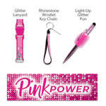 Pink Power Key Chain LanyardandPen Assortment - 22 Pieces Per Retail Ready Display 88529 NOVELTY INC