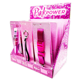Pink Power Key Chain LanyardandPen Assortment - 22 Pieces Per Retail Ready Display 88529 NOVELTY INC