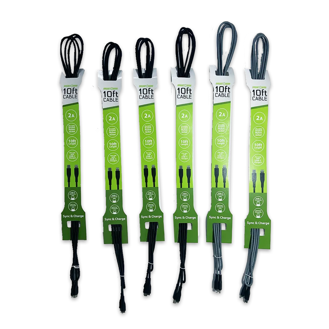 Charging Cable USB-C to Lightning 10FT 2 Amp - 6 Pieces Per Pack 24653 GADGET GEAR