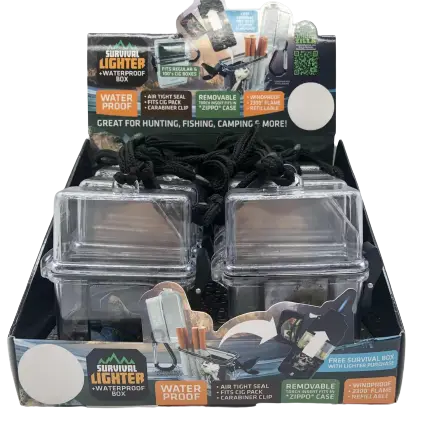 Survival Storage Box with Flip Lighter - 8 Pieces Per Retail Ready Display 23110 SMOKEZILLA