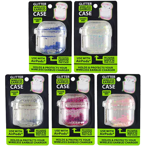 Earbud Case Liquid Glitter - 8 Pieces Per Retail Ready Display 20357 GADGET GEAR