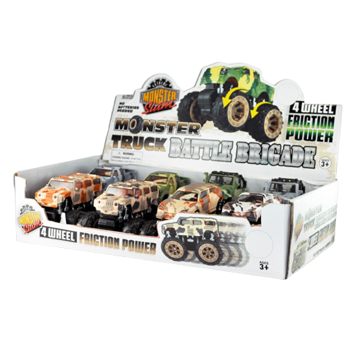 ITEM NUMBER 020474 MONSTER TRUCK BATTLE BRIGADE TOY CAR 8 PIECES PER DISPLAY