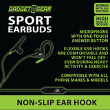 Wired Sport Earbuds With Mic  - 3 Pieces Per Pack 20777