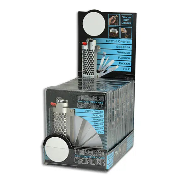 Metal Grinder Lighter Case with Tools- 6 Pieces Per Retail Ready Display 23076 SMOKEZILLA