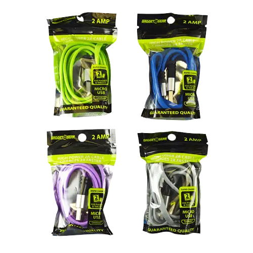 Charging Cable USB to Micro USB 2 Amp - 4 Pieces Per Pack 21564 GADGET GEAR