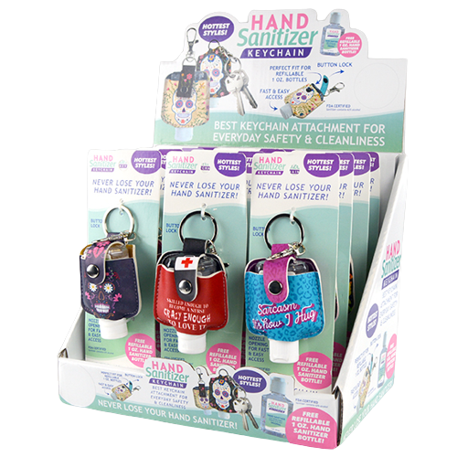 ITEM NUMBER 021667 HAND SANITIZER KEYCHAIN 12 PIECES PER DISPLAY