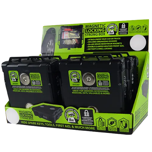Magnetic Storage Box with Lock - 6 Pieces Per Retail Ready Display 21738 SMOKEZILLA