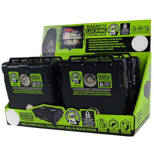 ITEM NUMBER 021738 MAGNETIC LOCKING BOX 6 PIECES PER DISPLAY