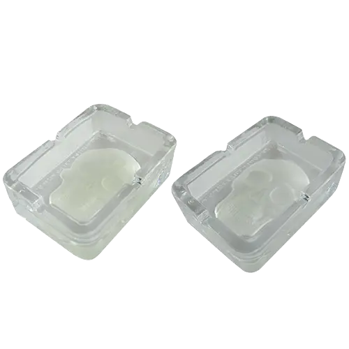 Glow in The Dark Skull Glass Ashtray - 6 Per Retail Ready Display 21750 SMOKEZILLA