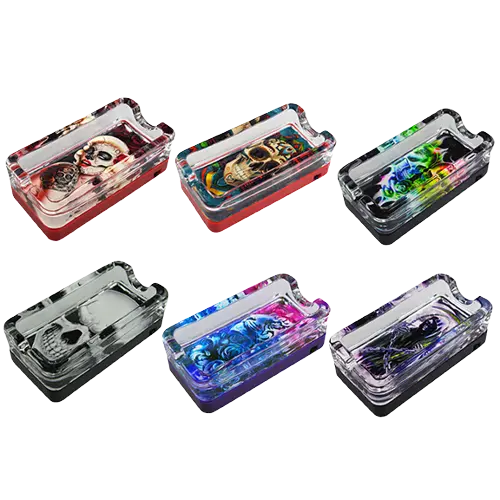 Glass Ashtray with LED Light-Up Design - 6 Per Retail Ready Display 21756 SMOKEZILLA