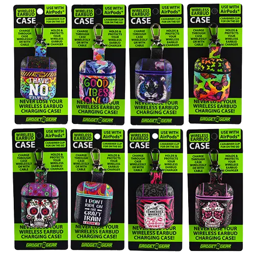 Earbud Case with Clip Key Chain - 8 Pieces Per Retail Ready Display 21763 GADGET GEAR