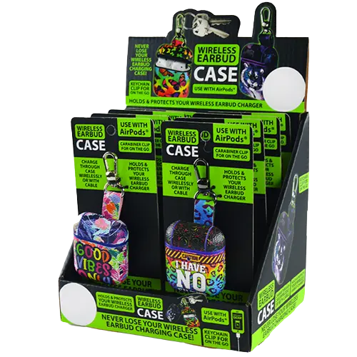 Earbud Case with Clip Key Chain - 8 Pieces Per Retail Ready Display 21763 GADGET GEAR