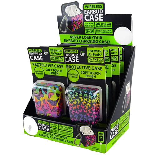 Earbud Case with Carabiner Clip - 9 Pieces Per Retail Ready Display 21785 GADGET GEAR