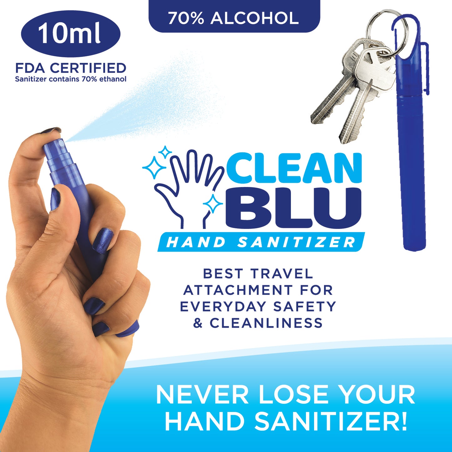 ITEM NUMBER 021803 CLIP HAND SANITIZER 24 PIECES PER DISPLAY