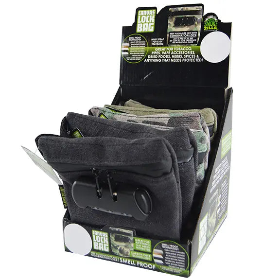 Smell Proof Canvas Lock Bag - 6 Pieces Per Retail Ready Display 21828 SMOKEZILLA