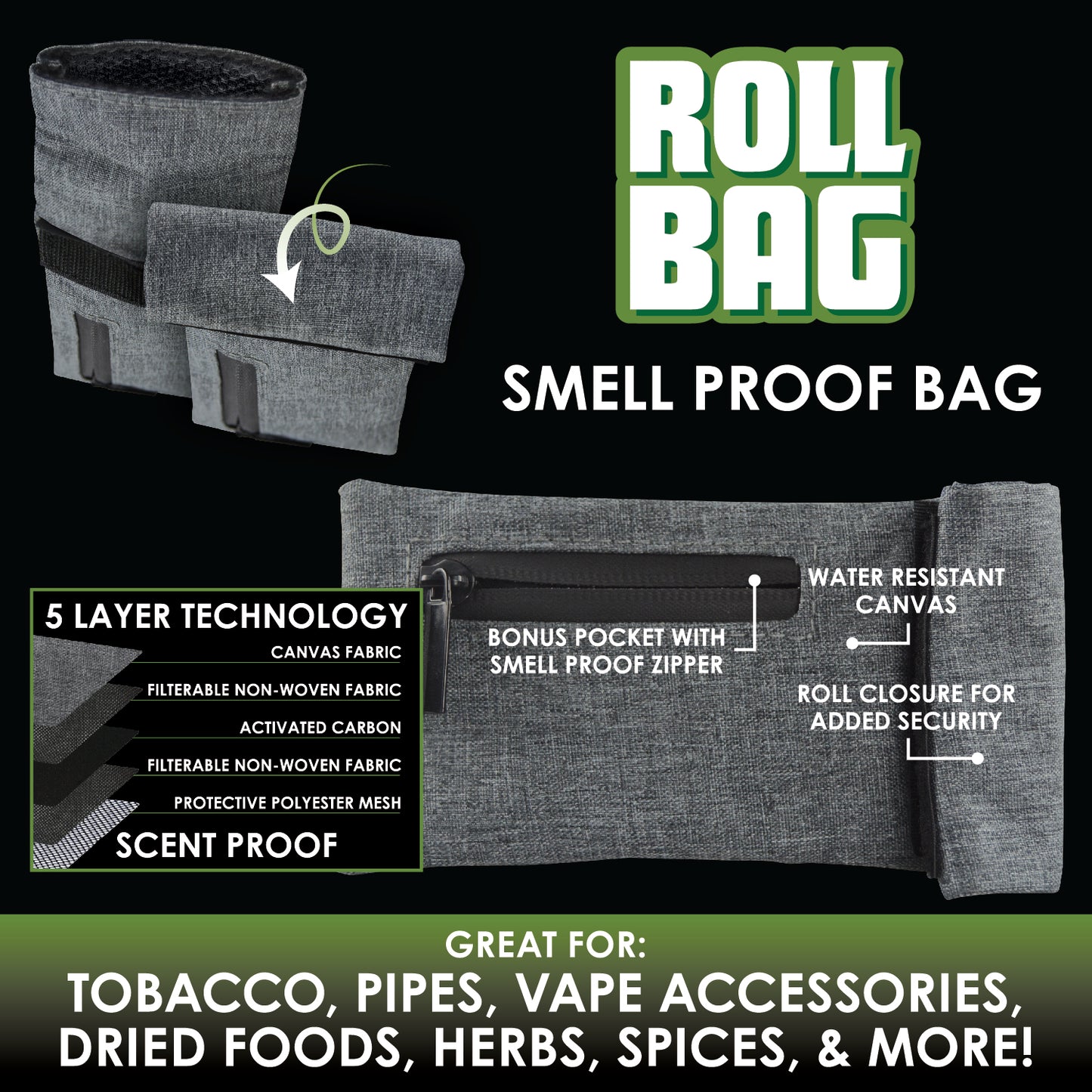 ITEM NUMBER 021829 SMOKEZILLA ROLL BAG 6 PIECES PER DISPLAY
