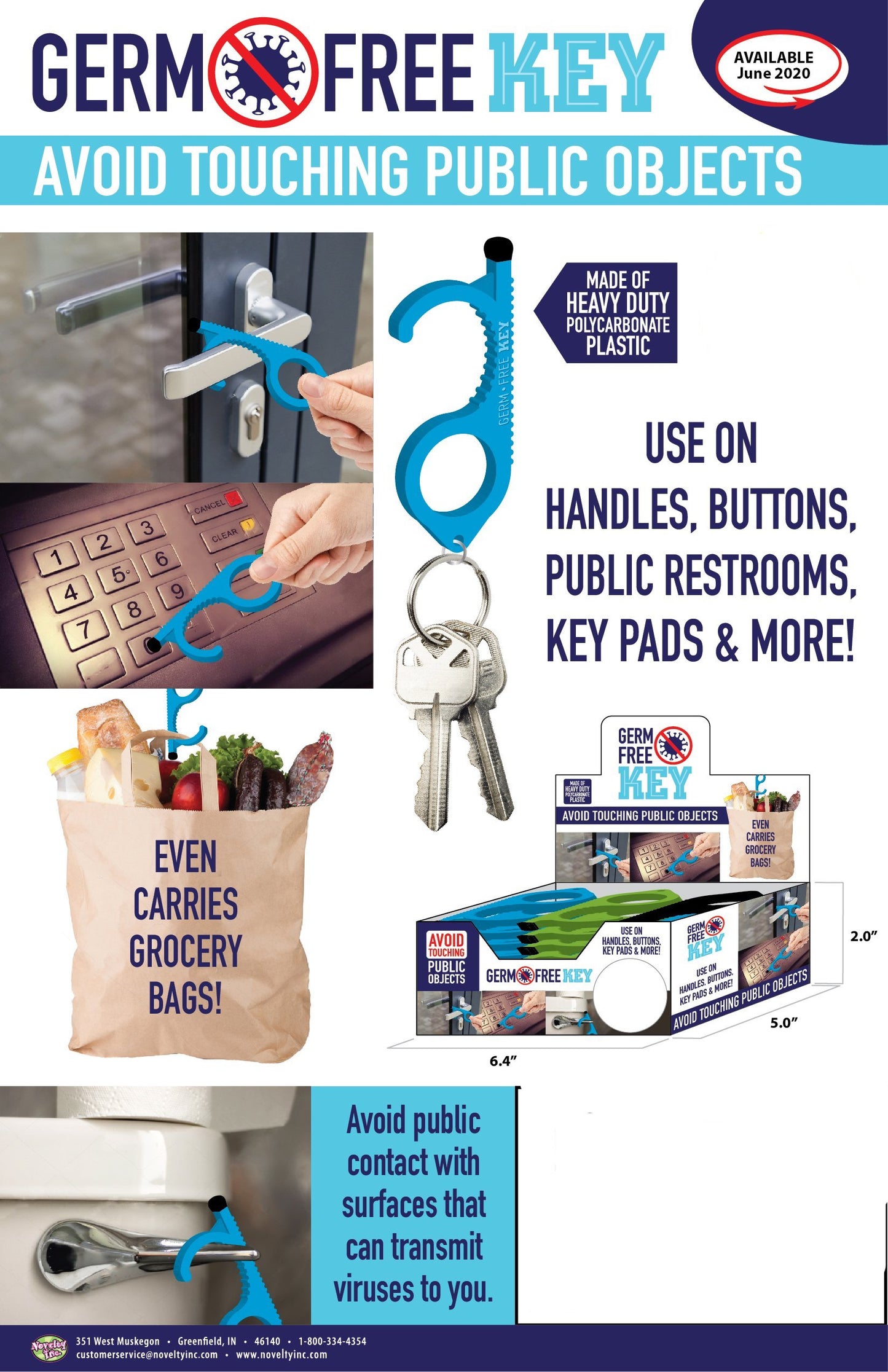 ITEM NUMBER 021875 PLASTIC GERM FREE KEY RING 24 PIECES PER DISPLAY