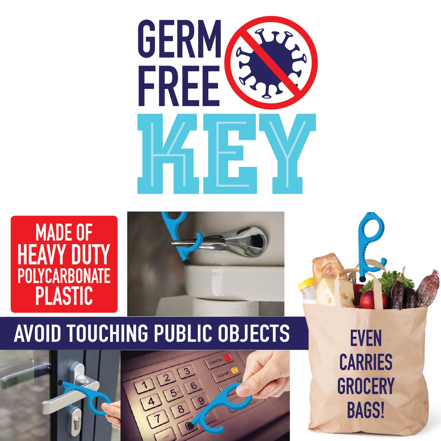 ITEM NUMBER 021875 PLASTIC GERM FREE KEY RING 24 PIECES PER DISPLAY