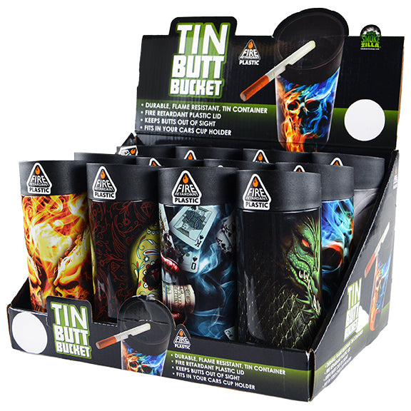 ITEM NUMBER 021882 TIN BUTT BUCKET MIX C 12 PIECES PER DISPLAY