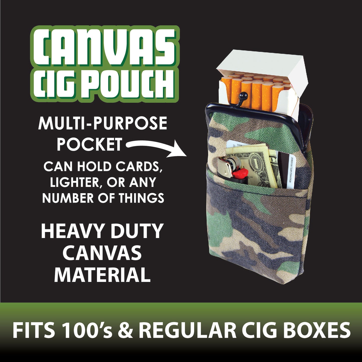 ITEM NUMBER 021898 CANVAS CIG POUCH 8 PIECES PER DISPLAY