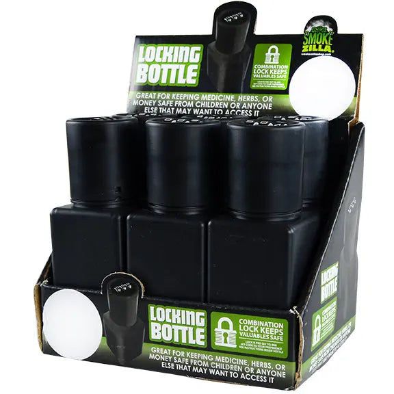 Plastic Locking Bottle Jar - 6 Pieces Per Retail Ready Display 21950 SMOKEZILLA