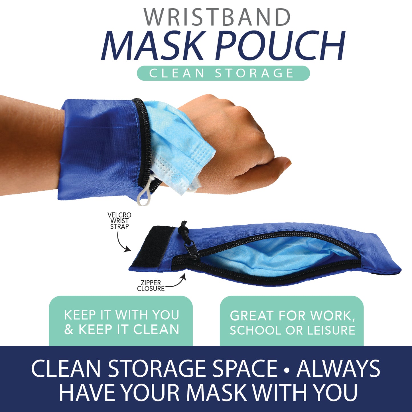 ITEM NUMBER 021964 MASK POUCH WRISTBAND 12 PIECES PER DISPLAY