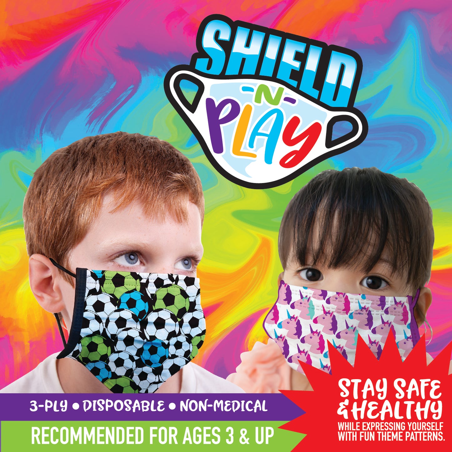 ITEM NUMBER 021977 KIDS PRINTED FACE COVER 24 PIECES PER DISPLAY