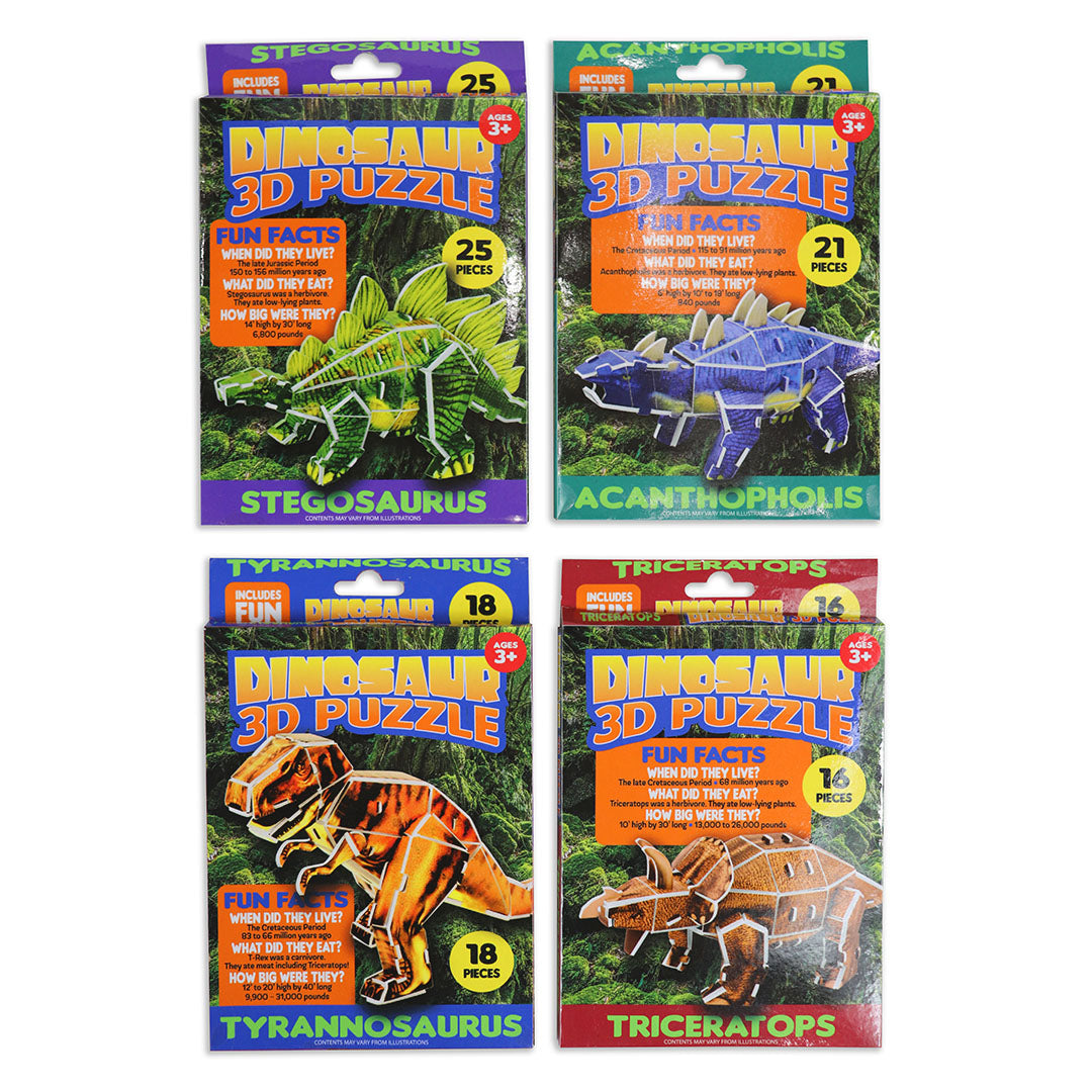ITEM NUMBER 022042 3D DINOSAUR PUZZLES 24 PIECES PER DISPLAY