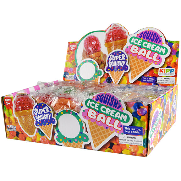 ITEM NUMBER 022050 ICE CREAM SQUEEZE BEADBALL 12 PIECES PER DISPLAY