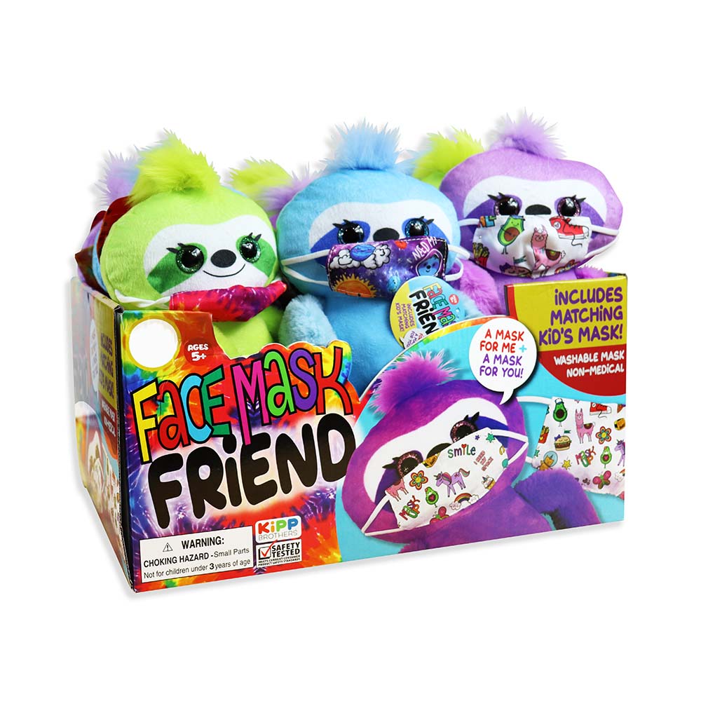 ITEM NUMBER 022055 PLUSH LONG ARM SLOTH W/MASK 12 PIECES PER DISPLAY