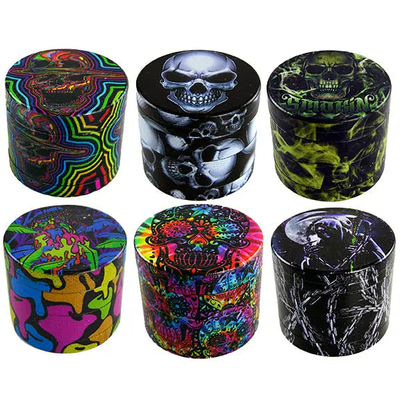 Metal 4 Piece Full Print Grinder 63Mm - 6 Pieces Per Retail Ready Display 22060 SMOKEZILLA
