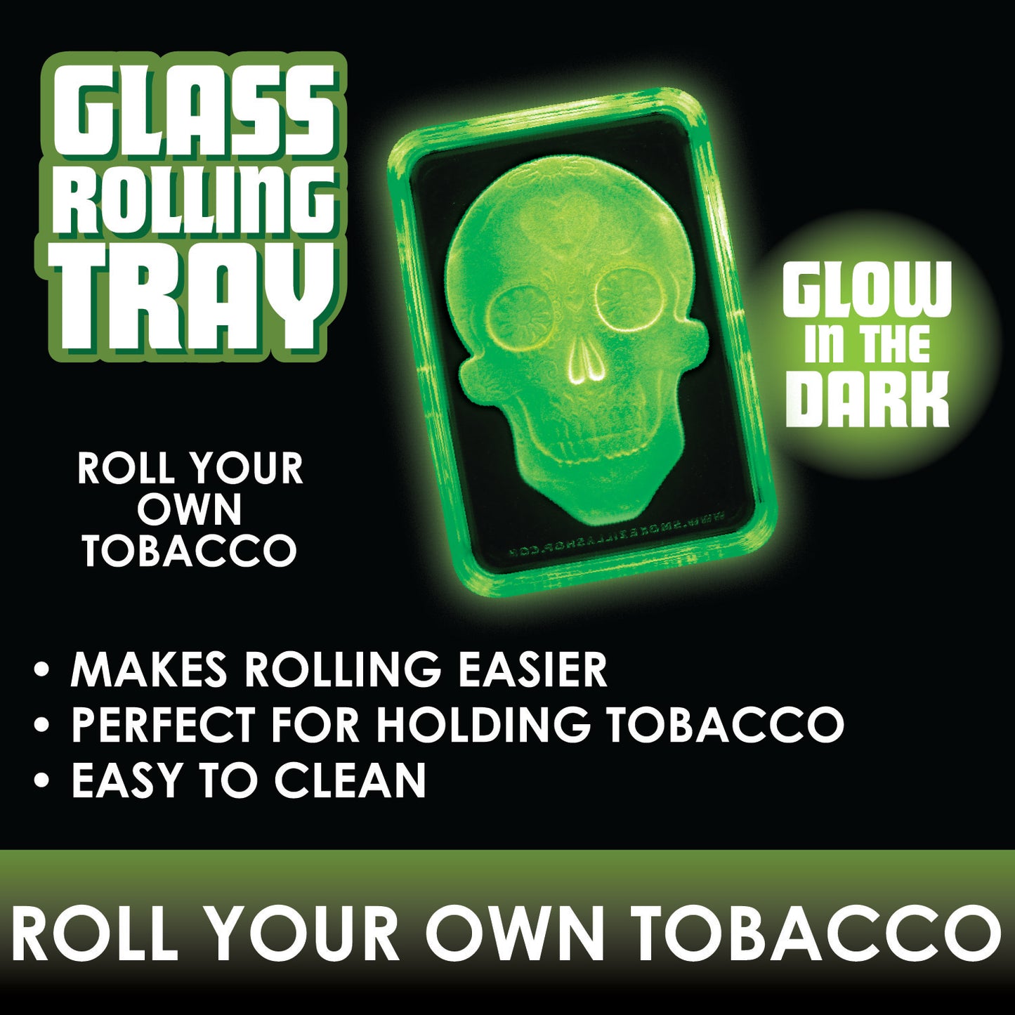 ITEM NUMBER 022066 GLASS ROLLING TRAY 6 PIECES PER DISPLAY