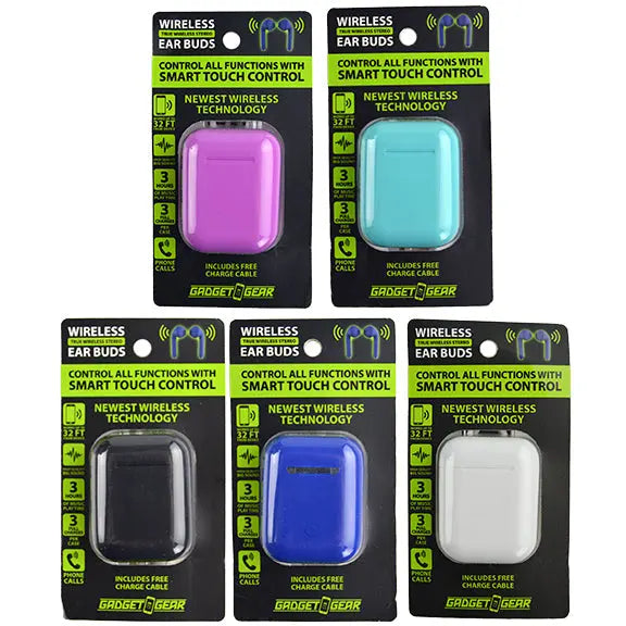 Wireless Earbuds with Case - 6 Pieces Per Retail Ready Display 22114 GADGET GEAR