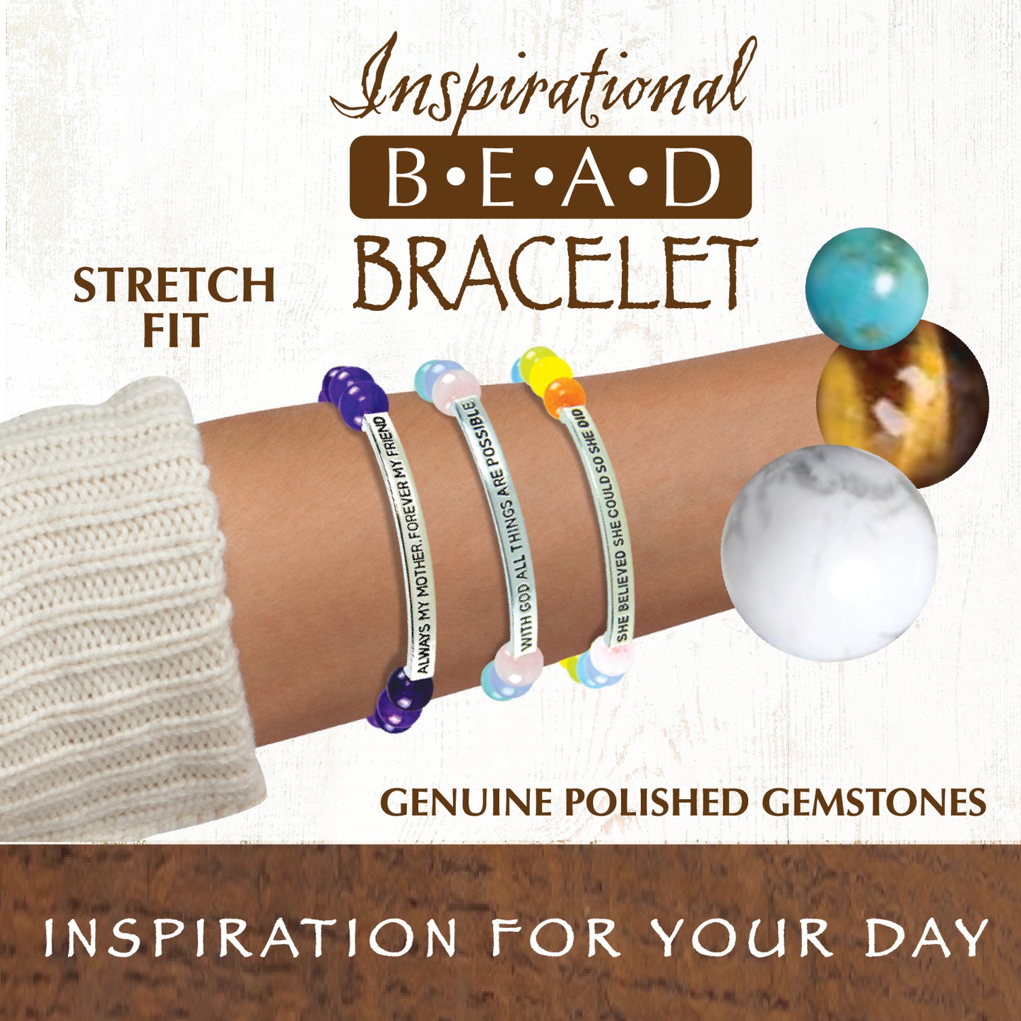 ITEM NUMBER 022142 INSPIRE BRACELET MIX B 6 PIECES PER DISPLAY