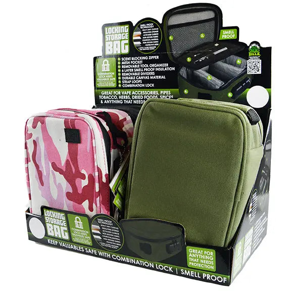 Smell Proof Canvas Lock Bag with Tool Organizer - 4 Pieces Per Retail Ready Display 22153 SMOKEZILLA