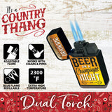 Country Thang Dual Torch Lighter - 15 Pieces Per Retail Ready Display 22177
