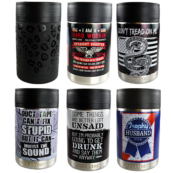 ITEM NUMBER 022269 12OZ METAL HEAT TRANSFER CAN COOLER 6 PIECES PER DISPLAY